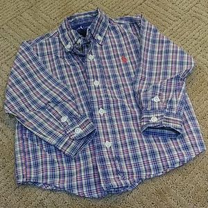 Ralph Lauren plaid button down shirt 24mos
